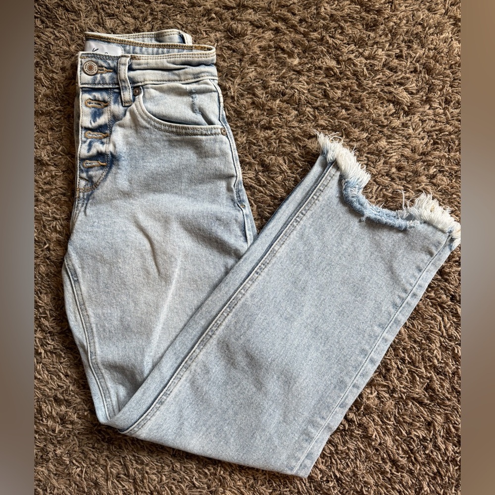 Size 23 Kancan jeans with button fly with frayed hem